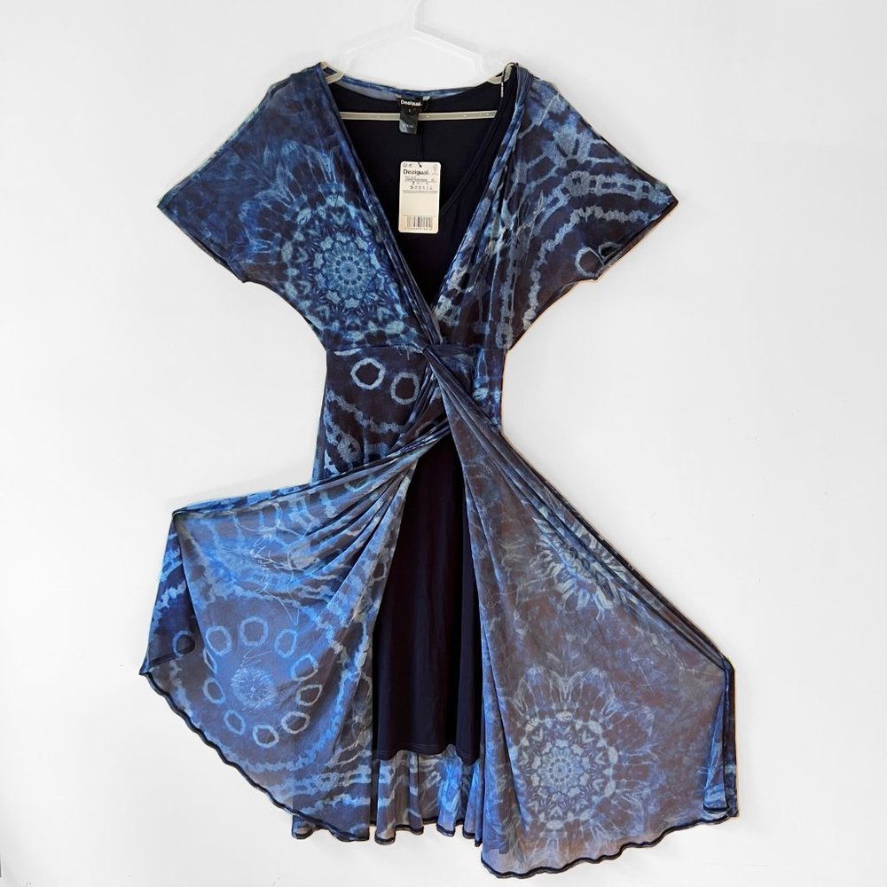 NEW Asymmetrical Boho Blue Desigual High Low Front, Size S - Picture 9 of 15